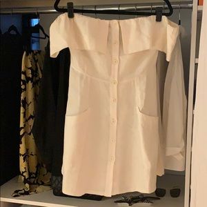 Reformation off the shoulder linen dress